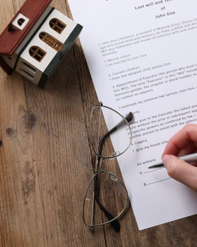 A will being signed